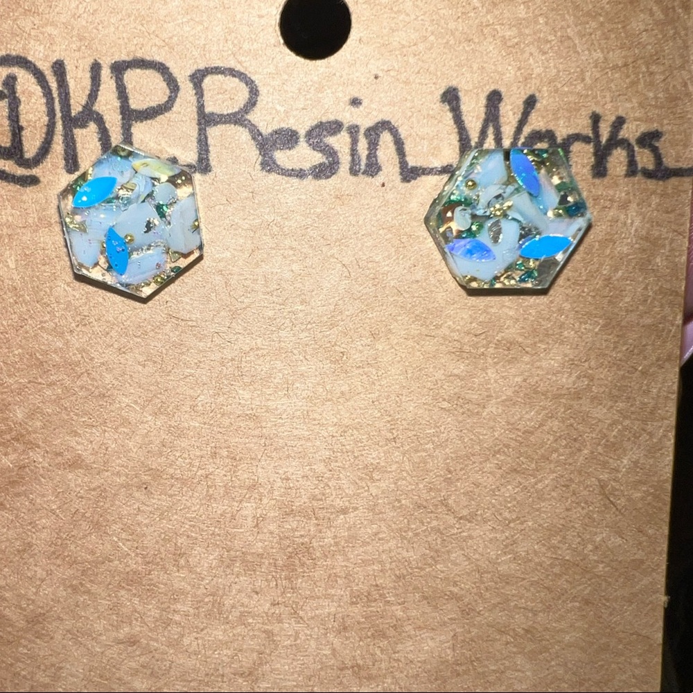 Small Octagon Resin Earrings